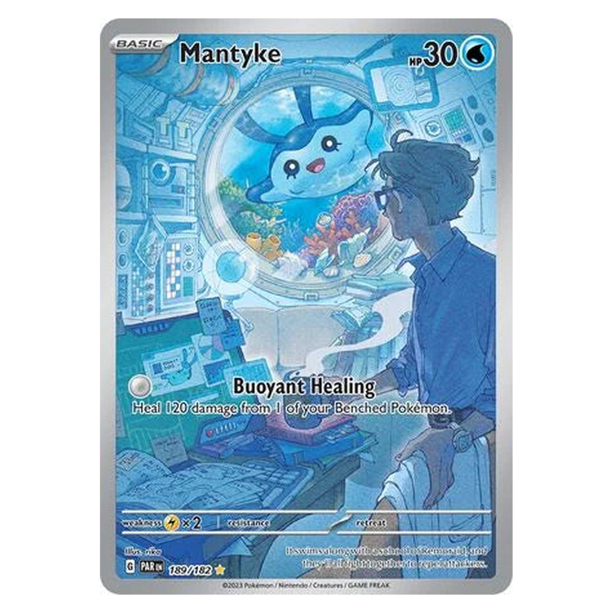 Pokemon TCG Mantyke 189/182 Illustration Rare - Paradox Rift