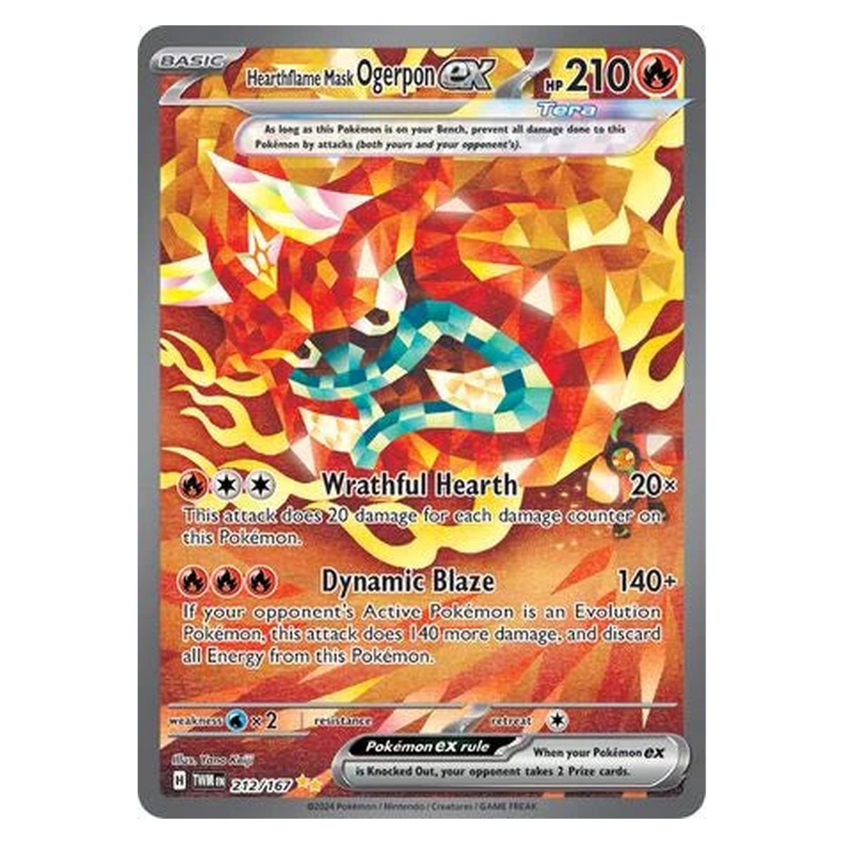 Pokemon TCG Hearthflame Mask Ogerpon ex 212/167 Special Illustration Rare - Twilight Masquerade