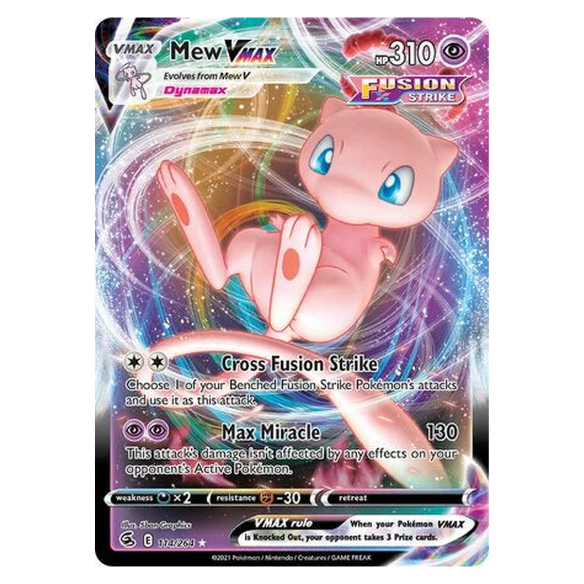 Pokemon TCG Mew VMAX 114/264 Holo Rare VMAX - Fusion Strike