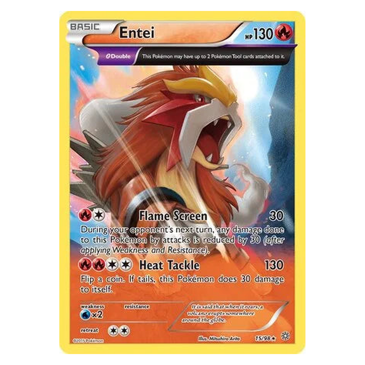 Pokemon TCG Entei 015/098 Rare Holo - Ancient Origins