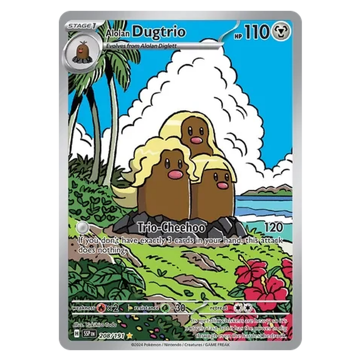 Pokemon TCG Alolan Dugtrio 208/191 Illustration Rare - Surging Sparks