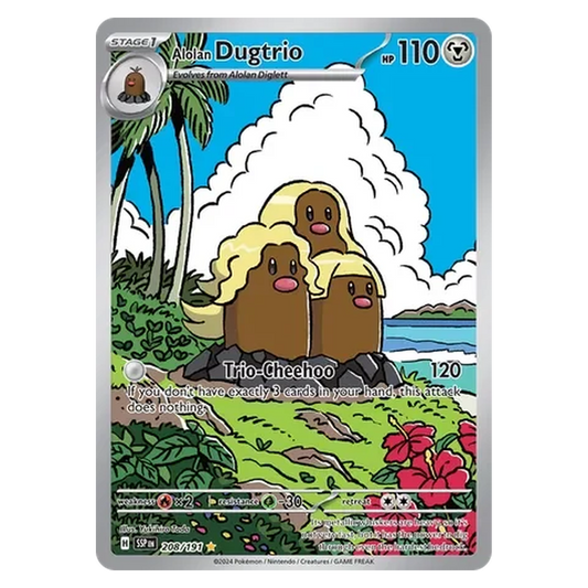 Pokemon TCG Alolan Dugtrio 208/191 Illustration Rare - Surging Sparks