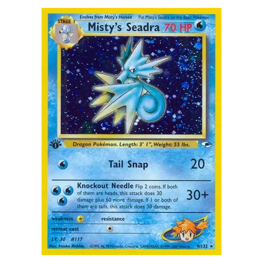 Pokemon TCG Misty's Seadra 009/132 Rare Holo - Gym Heroes