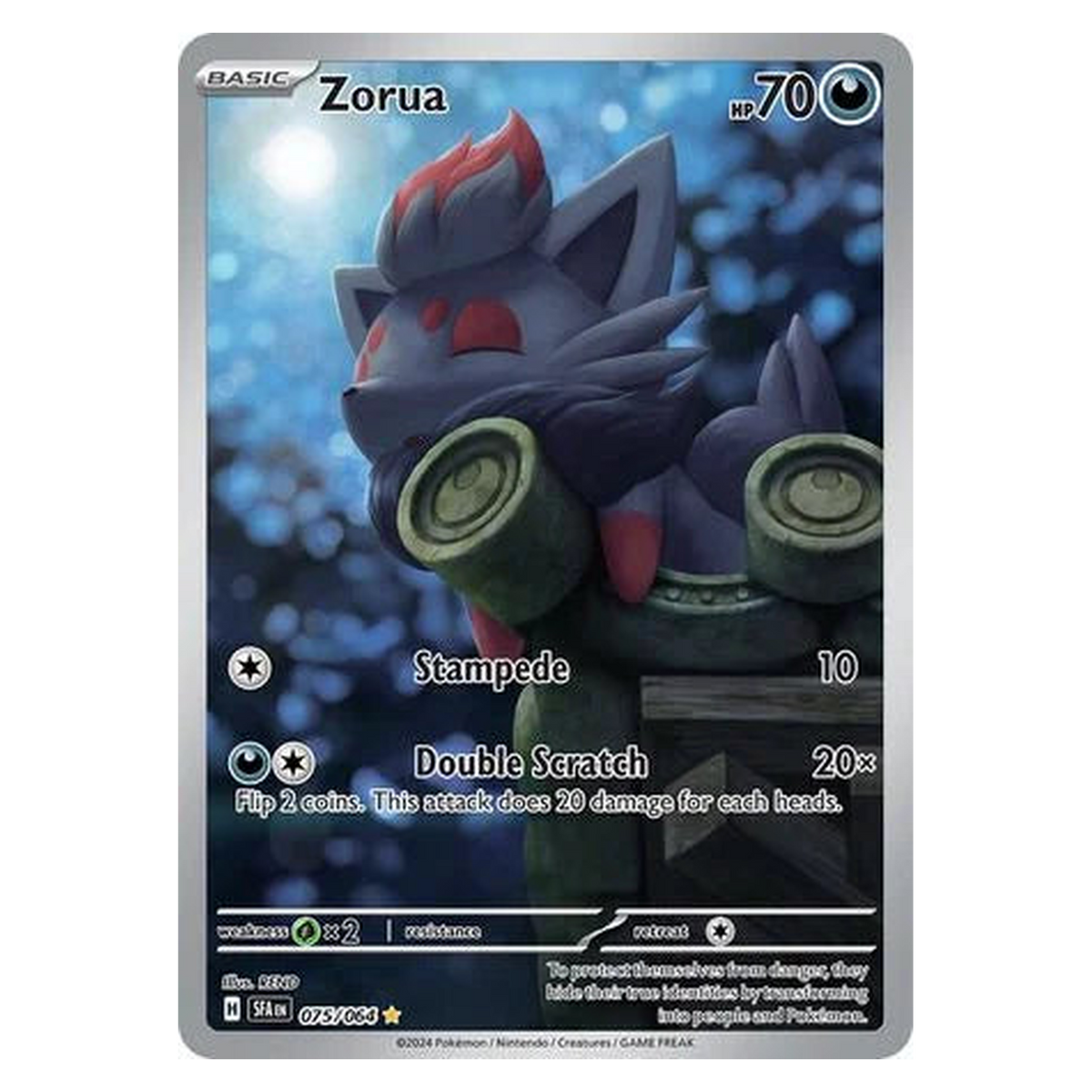 Pokemon TCG Zorua 075/064 Illustration Rare - Shrouded Fable