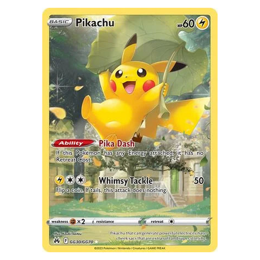 Pokemon TCG Pikachu GG030/GG070 Rare Holo - Crown Zenith