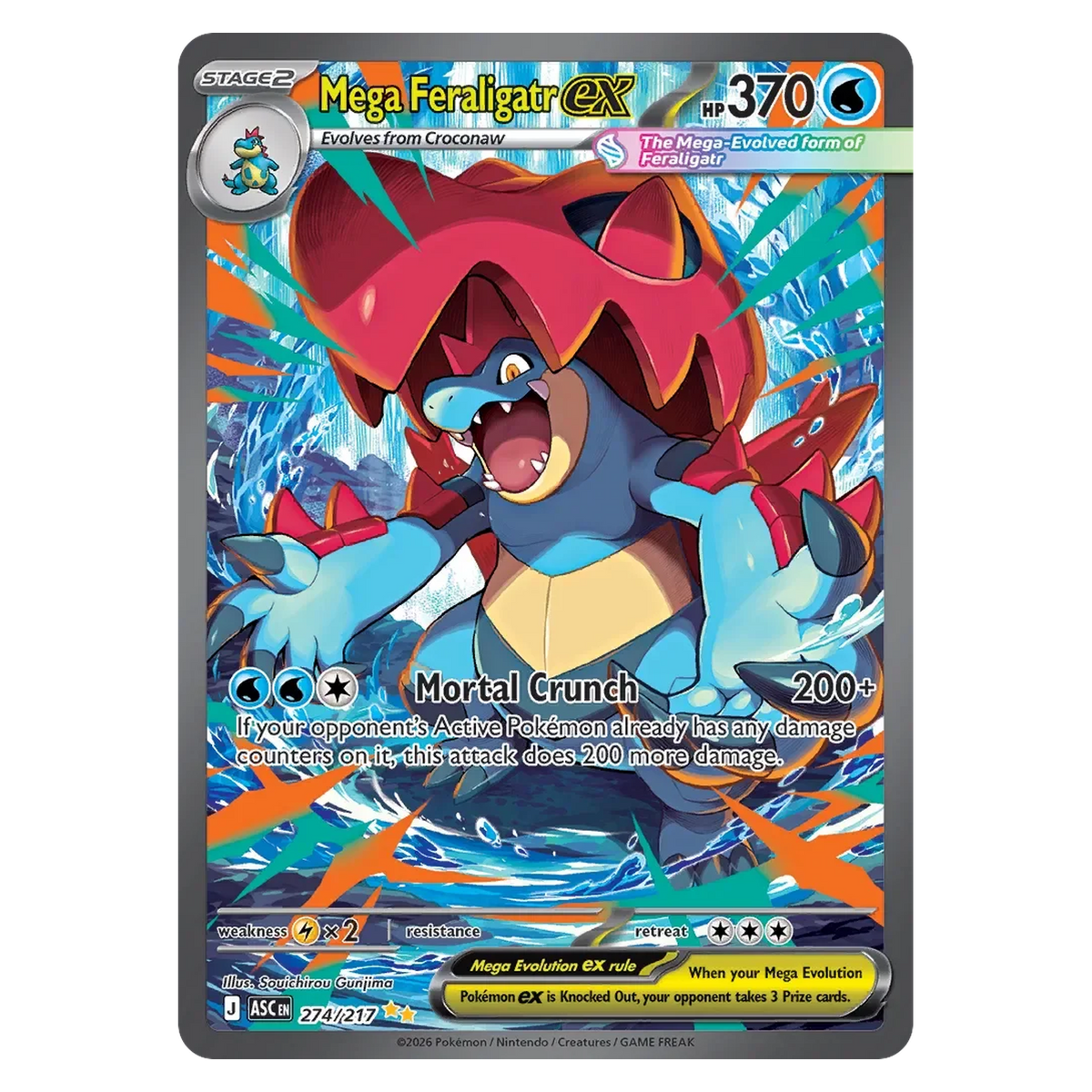 Pokemon TCG Mega Feraligatr ex 274/217 Special Illustration Rare - Ascended Heroes