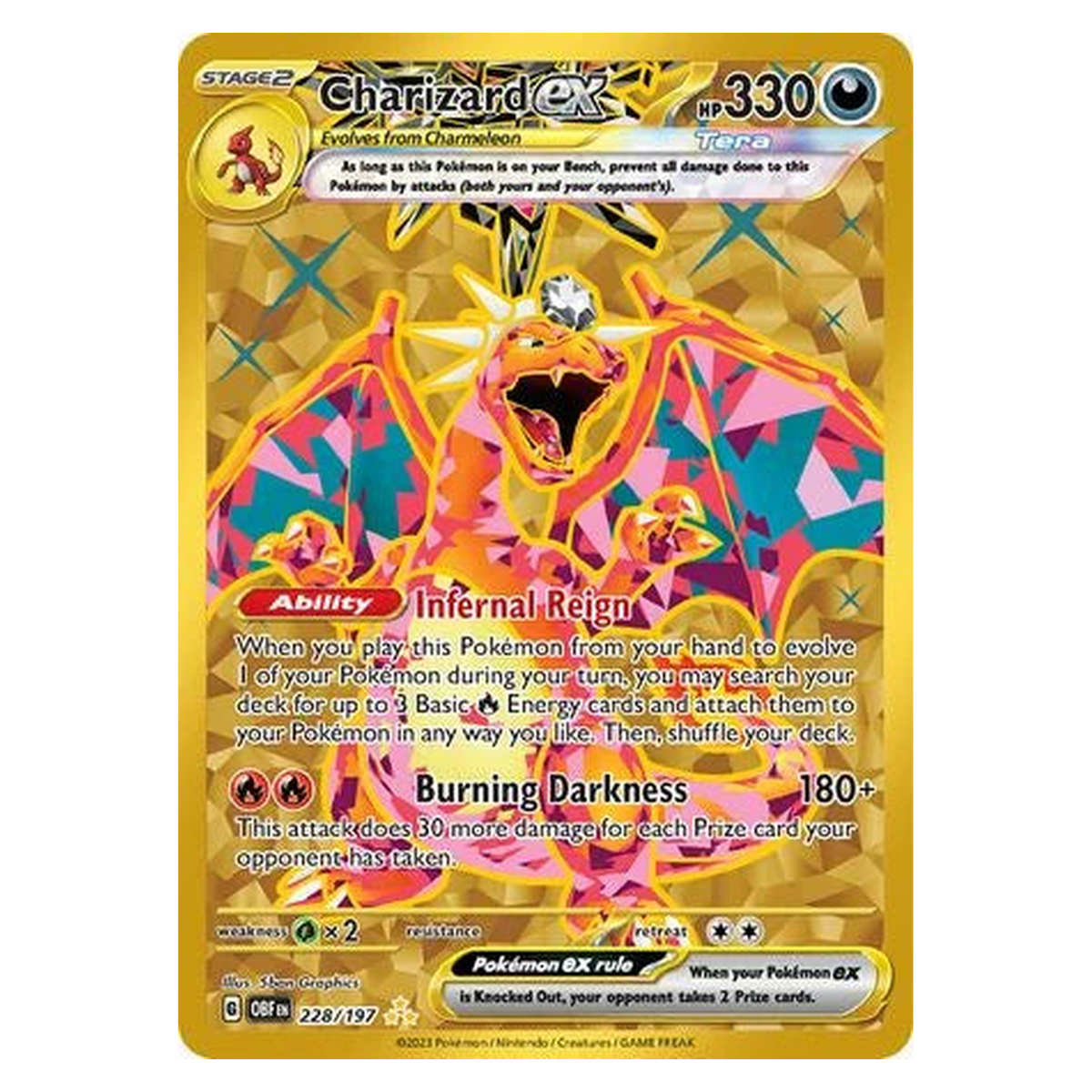 Pokemon TCG Charizard ex 228/197 Hyper Rare - Obsidian Flames