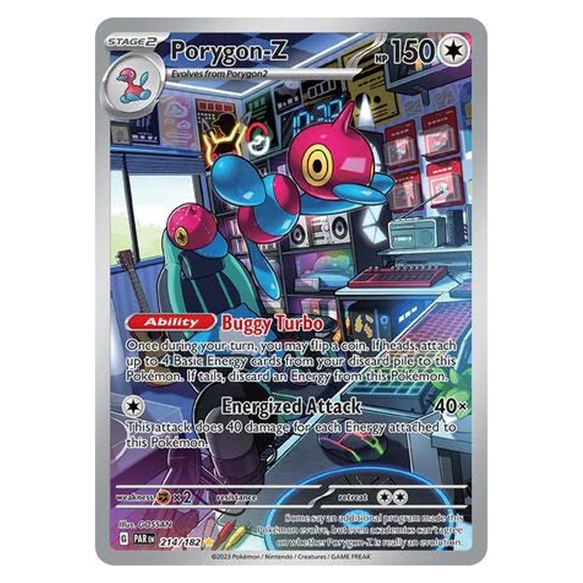 Pokemon TCG Porygon-Z 214/182 Illustration Rare - Paradox Rift