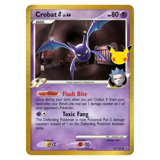 Pokemon TCG Crobat G 047/127 Uncommon - 30th Celebration (Classic Collection)