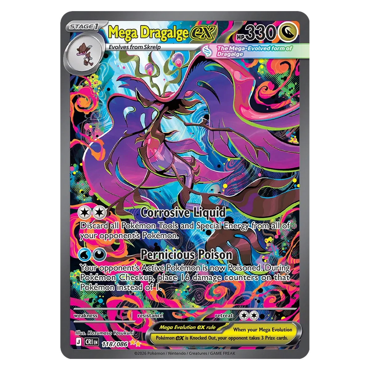 Pokemon TCG Mega Dragalge ex 118/086 - - Chaos Rising