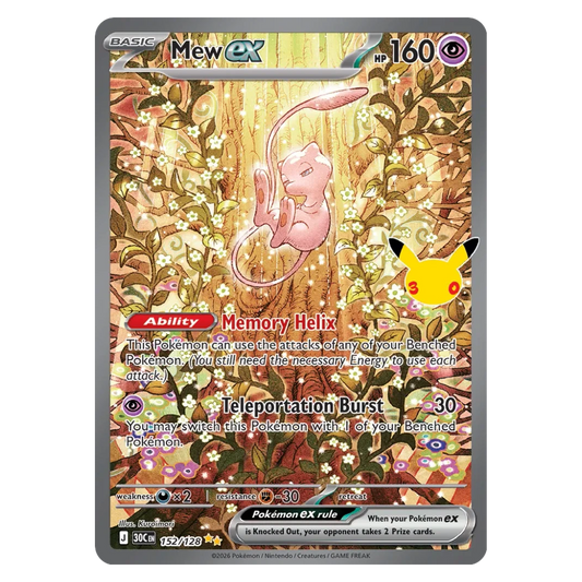 Pokemon TCG Mew ex 152/128 Special Illustration Rare - 30th Celebration