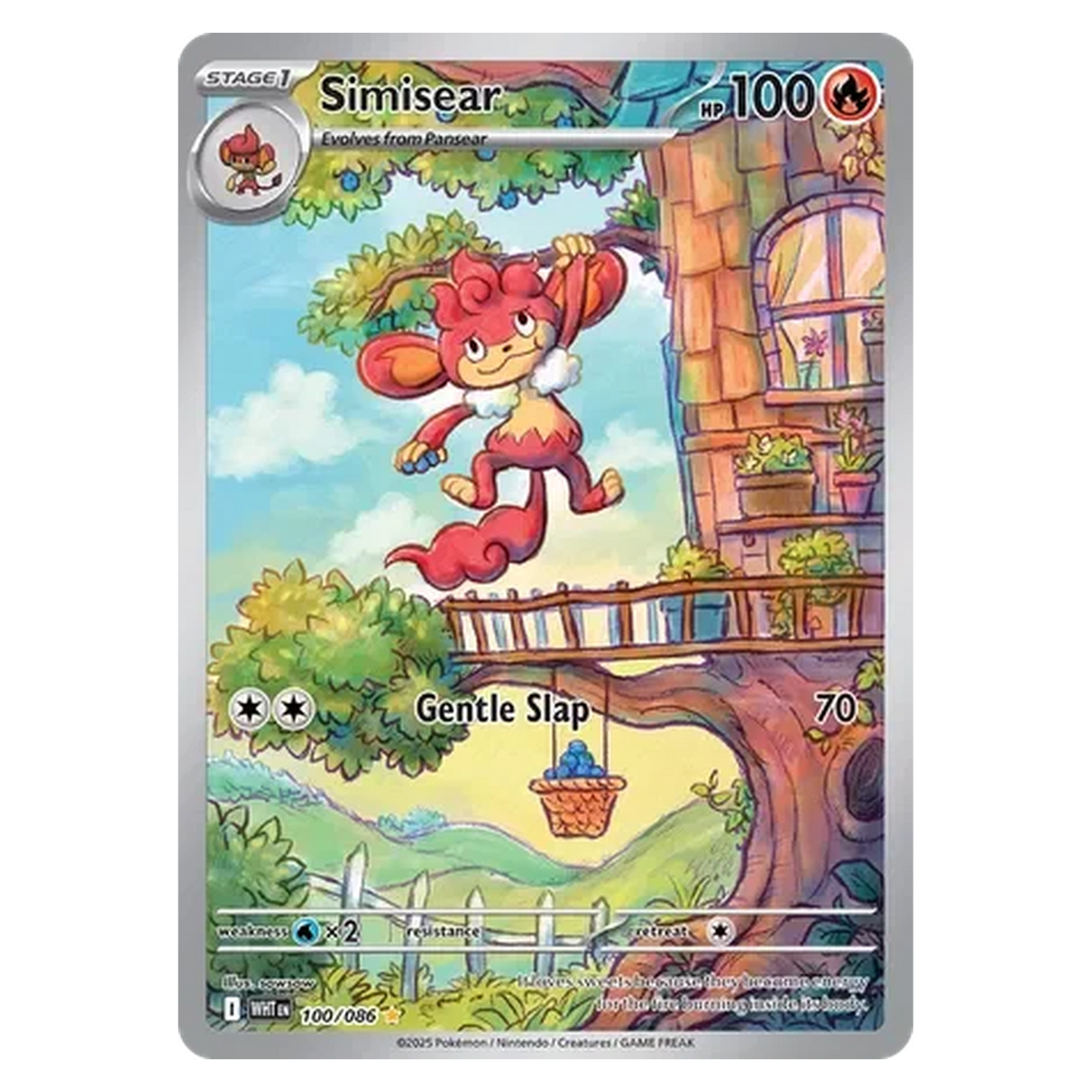 Pokemon TCG Simisear 100/086 Illustration Rare - White Flare