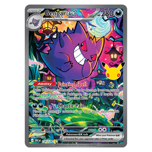 Pokemon TCG Gengar ex 154/128 Special Illustration Rare - 30th Celebration