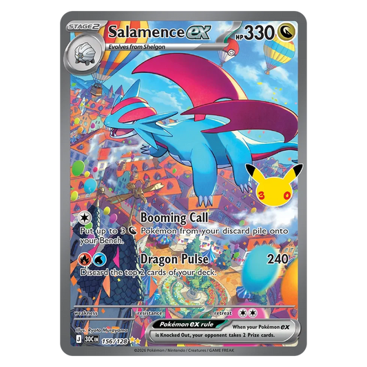 Pokemon TCG Salamence ex 156/128 Special Illustration Rare - 30th Celebration