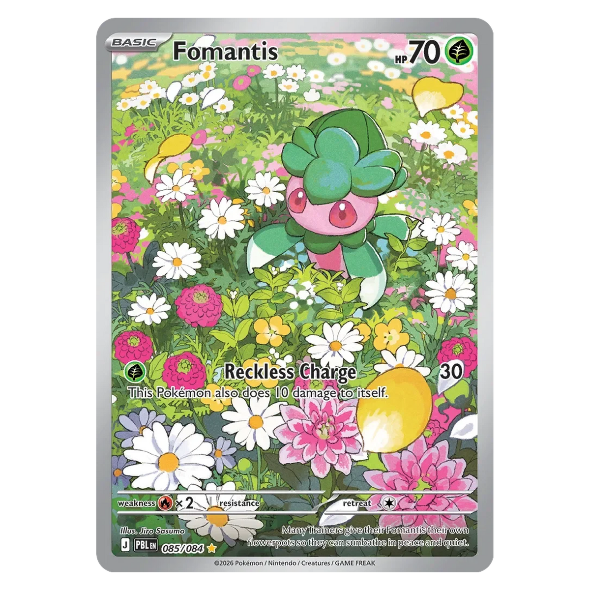 Pokemon TCG Fomantis 085/084 Illustration Rare - Pitch Black