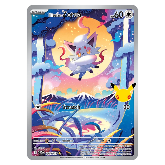 Pokemon TCG Hisuian Zorua 145/128 Illustration Rare - 30th Celebration
