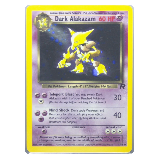 Pokemon TCG Dark Alakazam 001/082 Rare Holo - Team Rocket