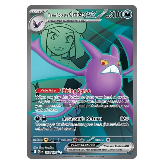 Pokemon TCG Team Rocket's Crobat ex 217/182 Ultra Rare - Destined Rivals
