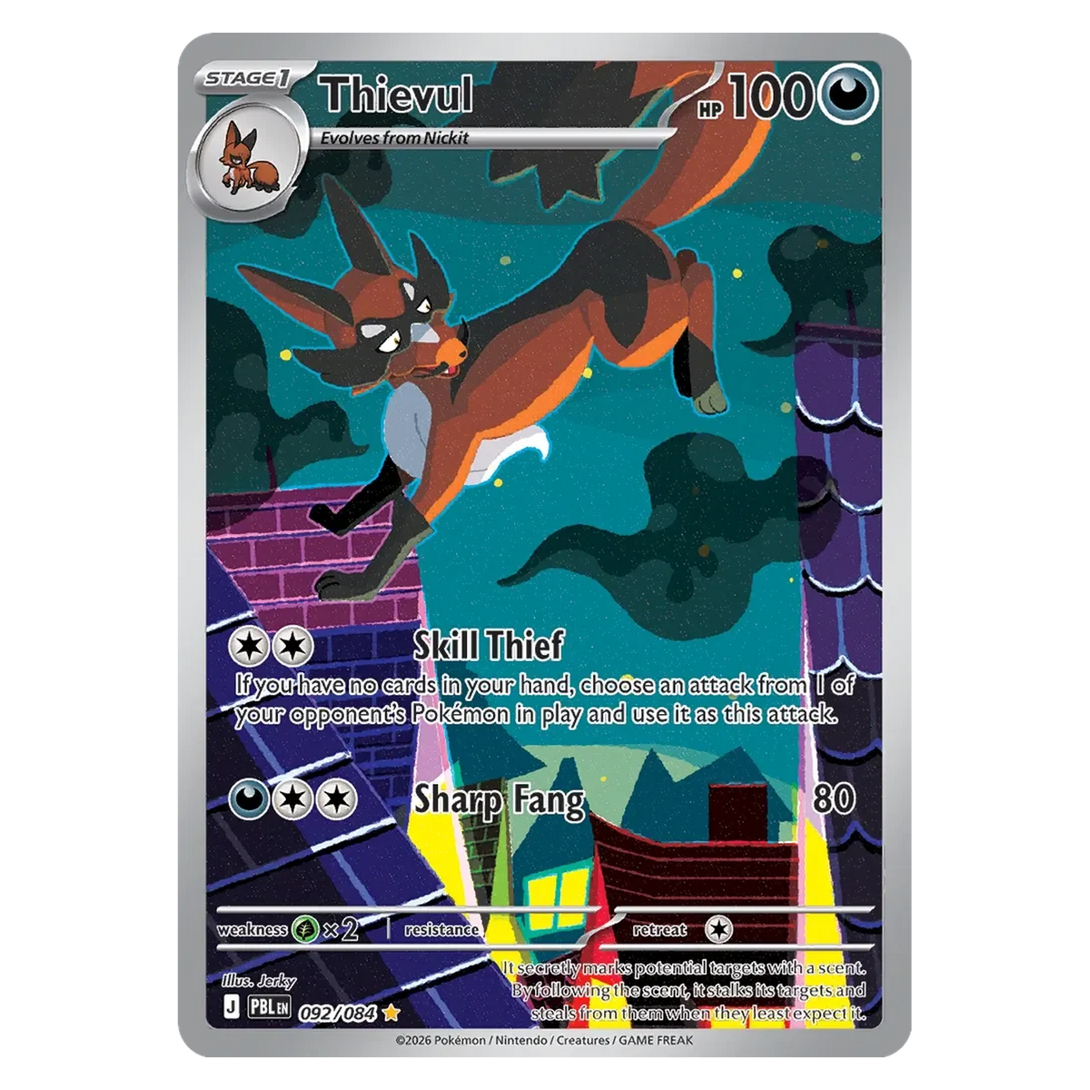 Pokemon TCG Thievul 092/084 Illustration Rare - Pitch Black