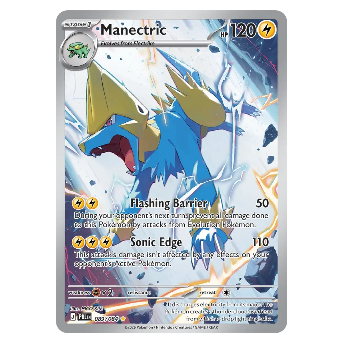 Pokemon TCG Manectric 089/084 Illustration Rare - Pitch Black