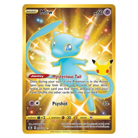 Pokemon TCG Mew 025/025 Rare Secret - Celebrations