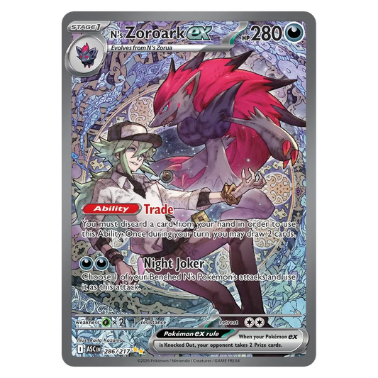 Pokemon TCG N's Zoroark ex 286/217 Special Illustration Rare - Ascended Heroes