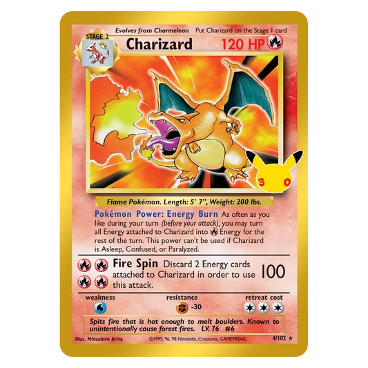 Pokemon TCG Charizard 004/102 Rare Holo - 30th Celebration (Classic Collection)