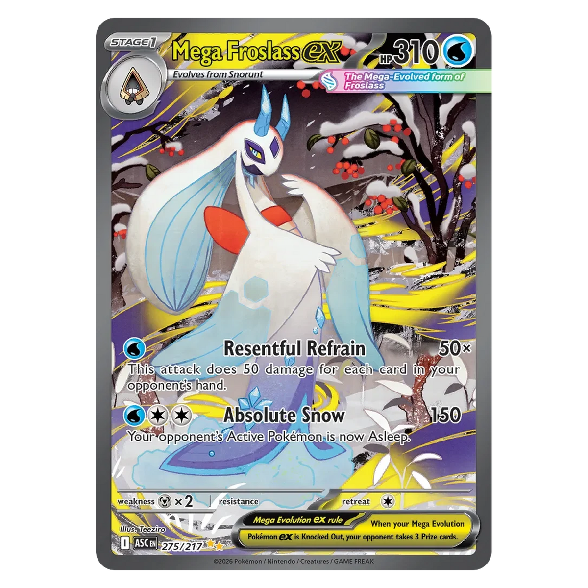 Pokemon TCG Mega Froslass ex 275/217 Special Illustration Rare - Ascended Heroes