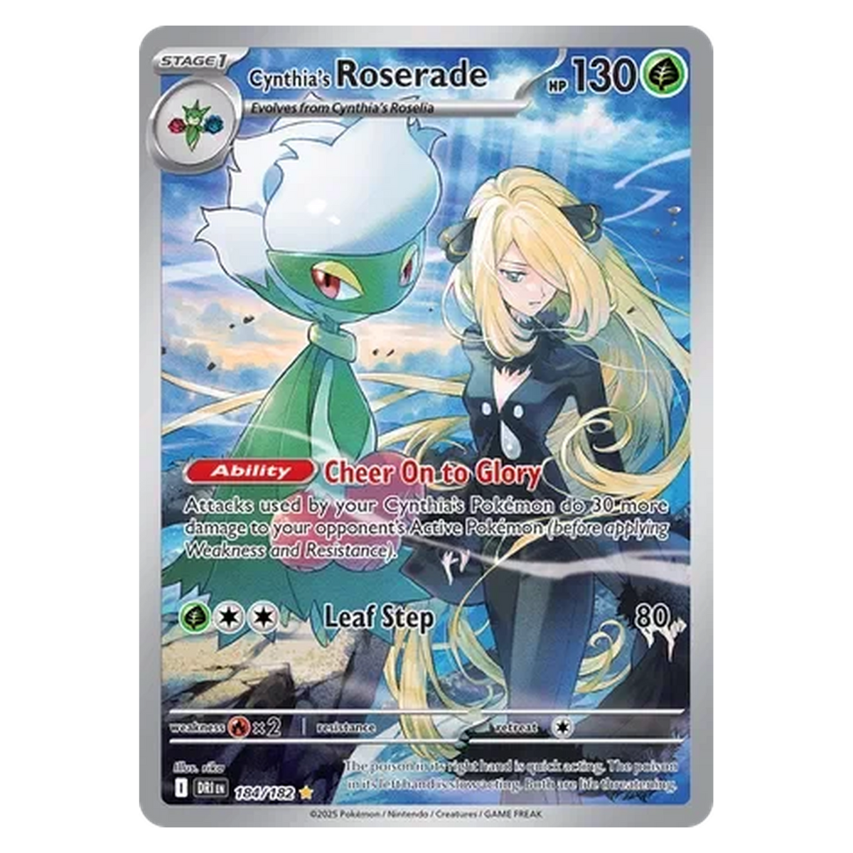 Pokemon TCG Cynthia's Roserade 184/182 Illustration Rare - Destined Rivals
