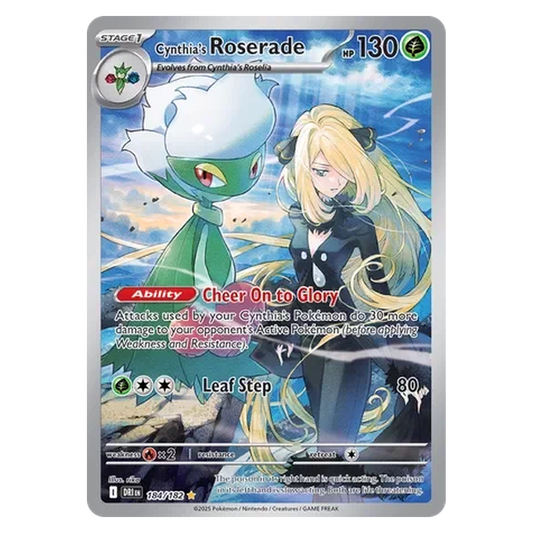 Pokemon TCG Cynthia's Roserade 184/182 Illustration Rare - Destined Rivals