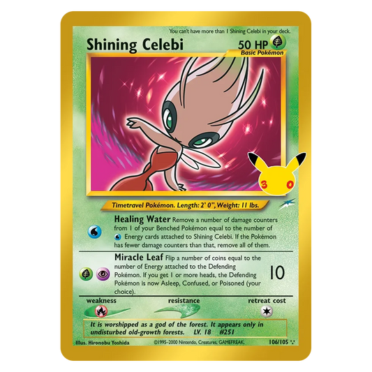 Pokemon TCG Shining Celebi 106/105 Rare Secret - 30th Celebration (Classic Collection)