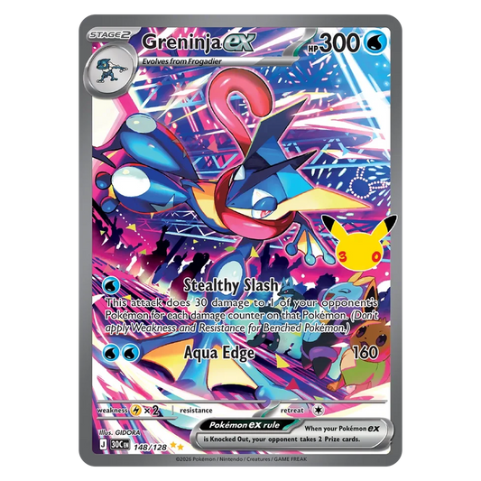 Pokemon TCG Greninja ex 148/128 Special Illustration Rare - 30th Celebration