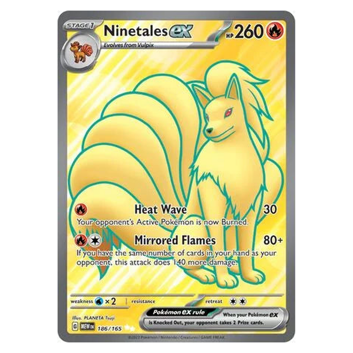 Pokemon TCG Ninetales ex 186/165 Ultra Rare - Scarlet & Violet 151