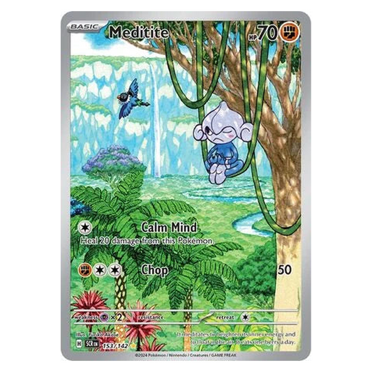 Pokemon TCG Meditite 153/142 Illustration Rare - Stellar Crown