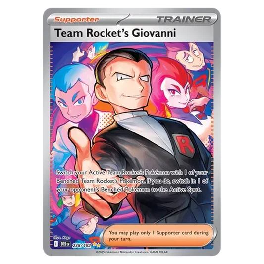 Pokemon TCG Team Rocket's Giovanni 238/182 Special Illustration Rare - Destined Rivals