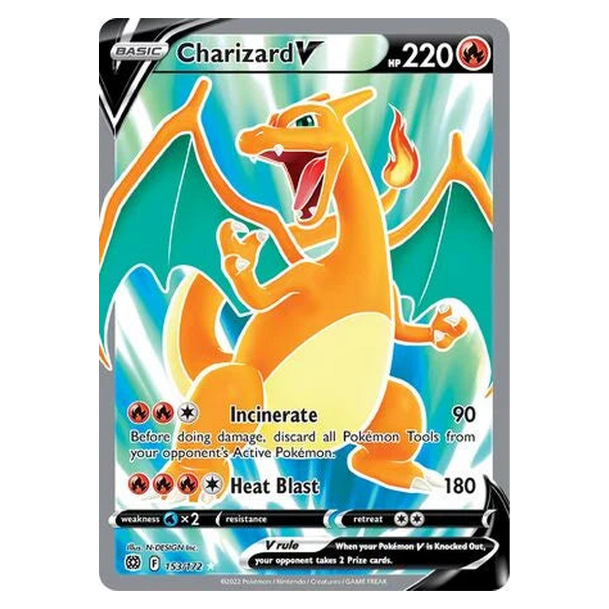 Pokemon TCG Charizard V 153/172 Rare Ultra - Brilliant Stars