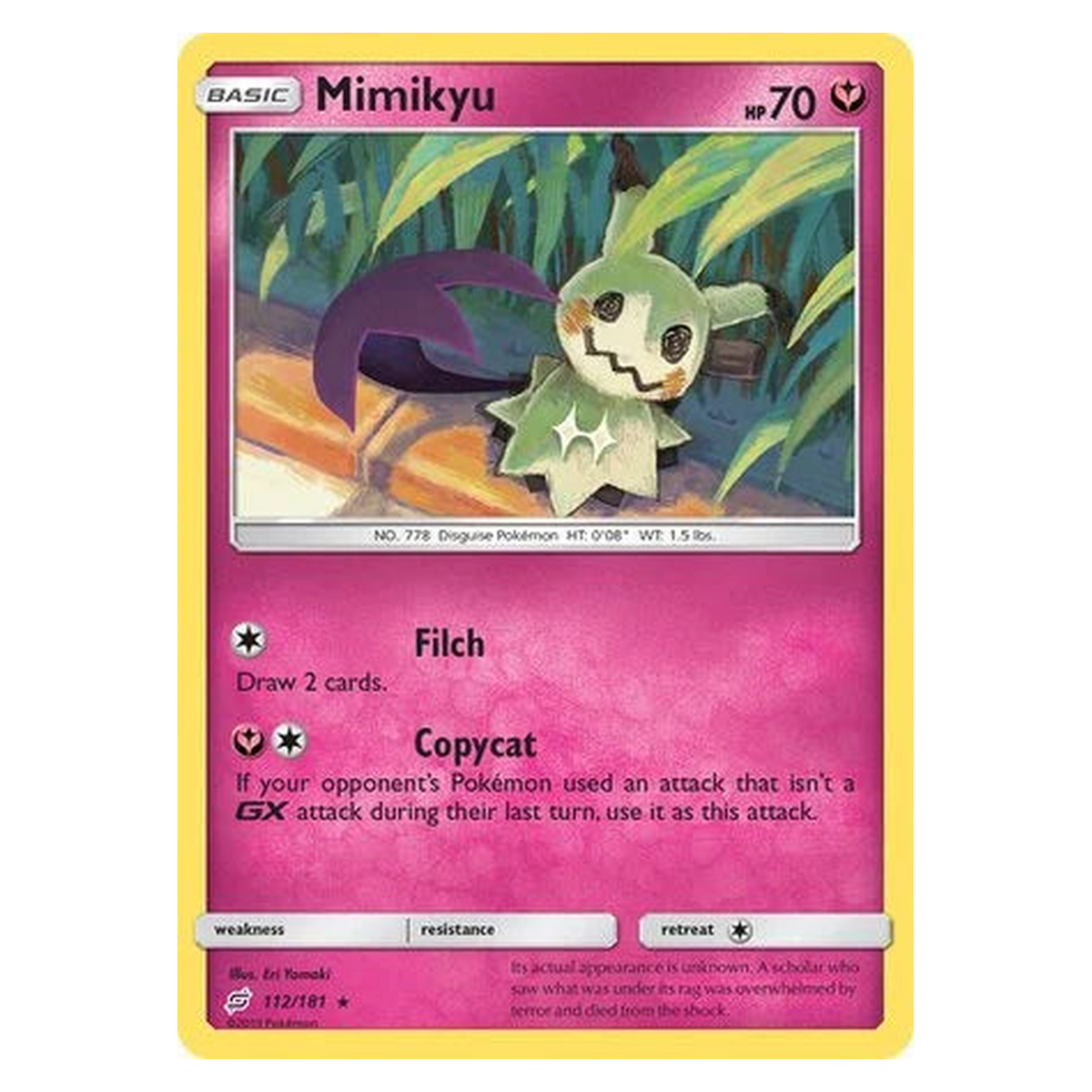 Pokemon TCG Mimikyu 112/181 Rare - Team Up