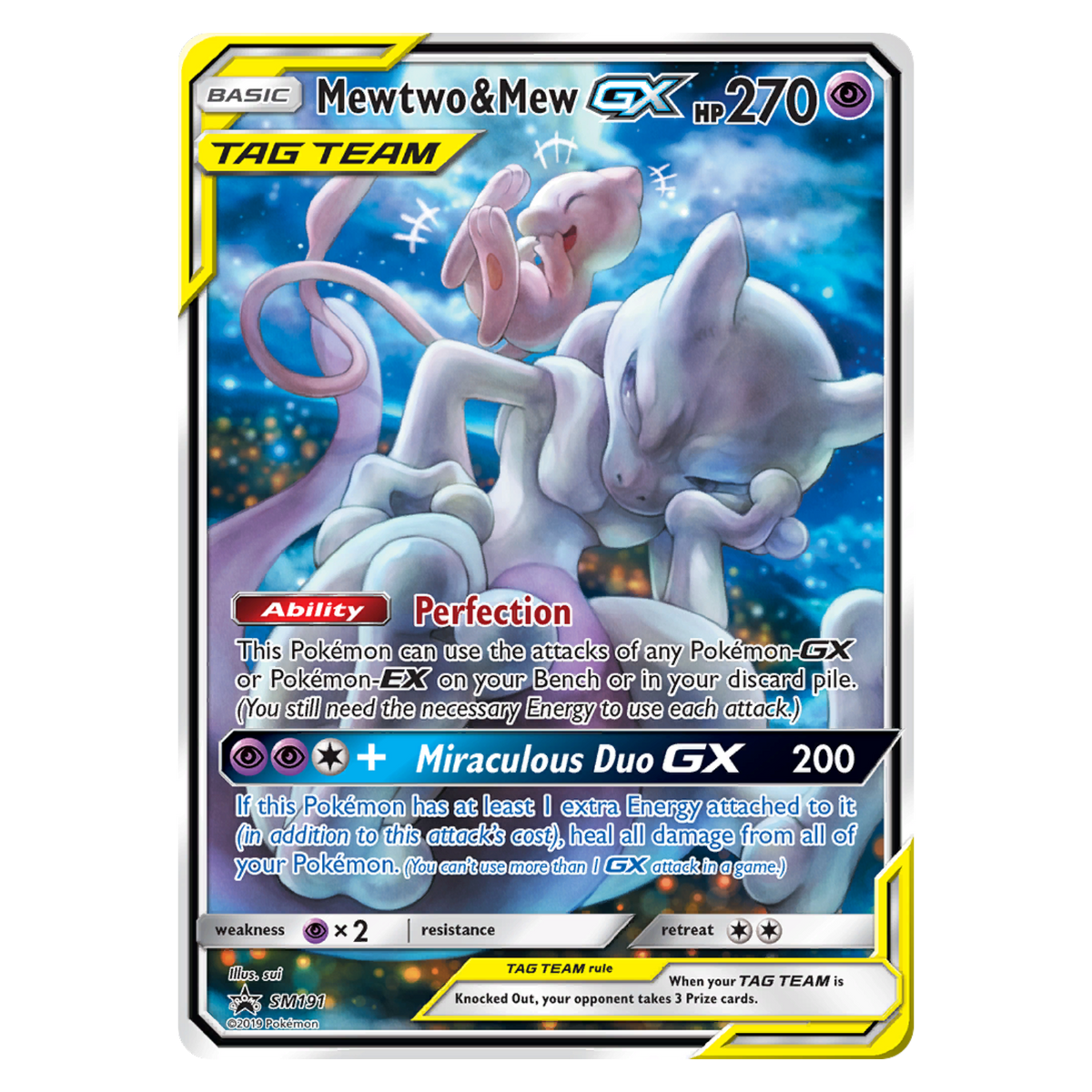 Mewtwo & Mew GX SM191 Promo — SM Black Star Promos