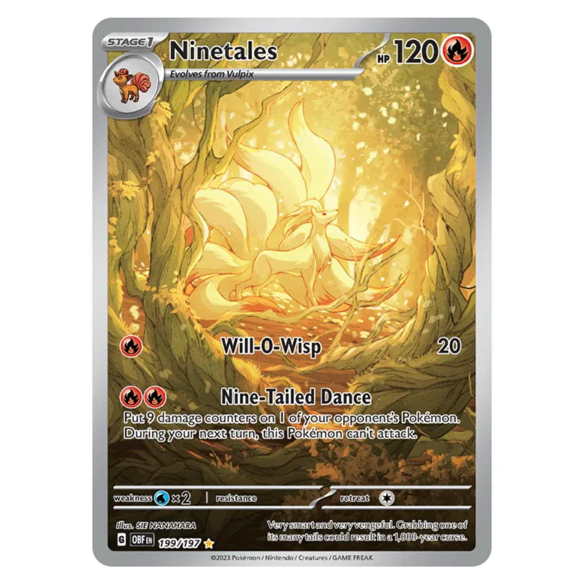 Ninetales 199/197 Illustration Rare — Obsidian Flames