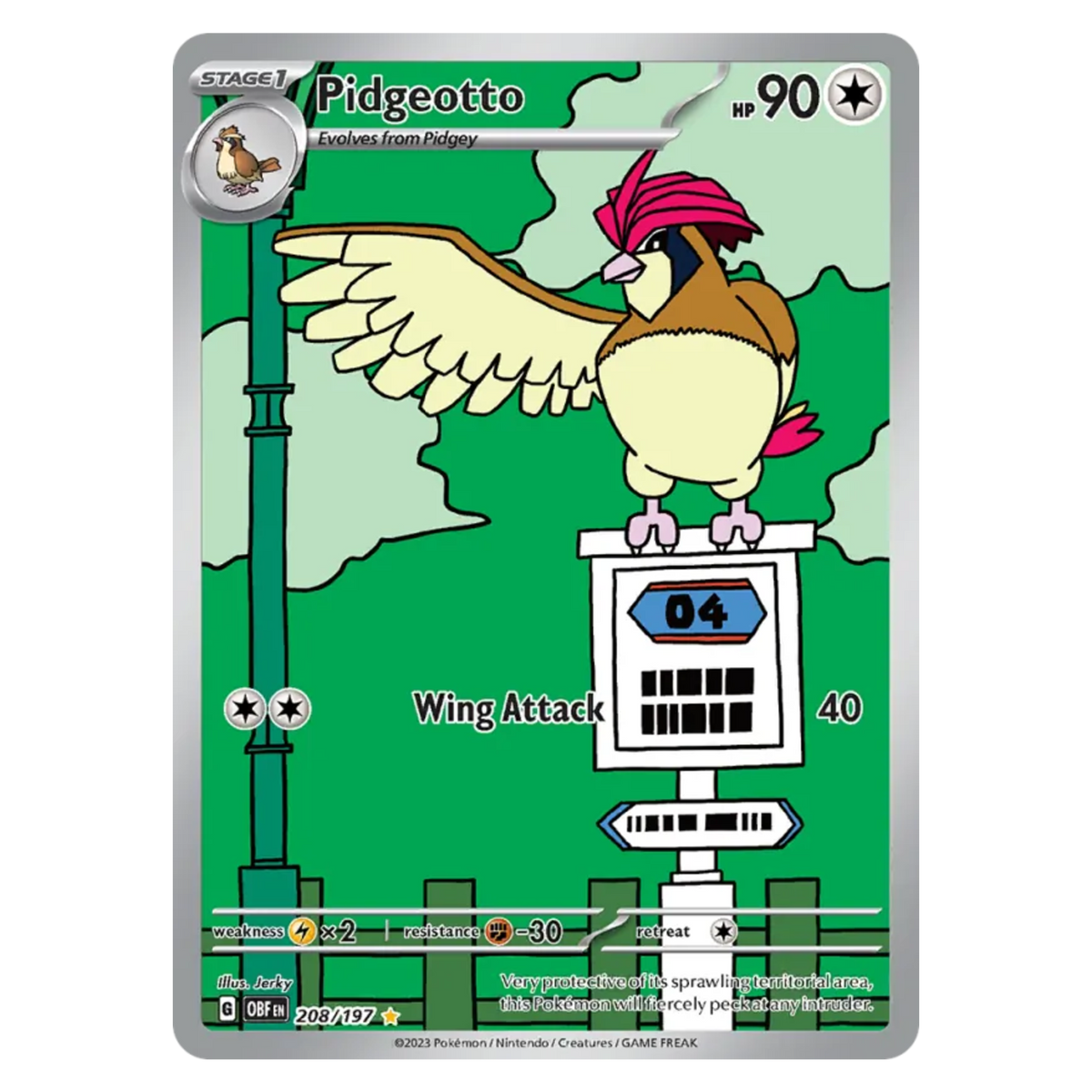 Pidgeotto 208/197 Illustration Rare — Obsidian Flames