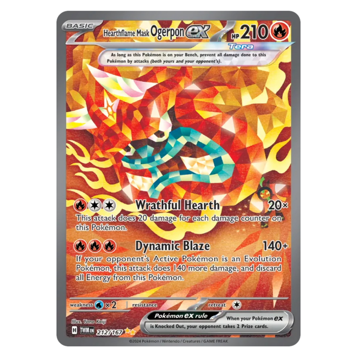 Hearthflame Mask Ogerpon ex 212/167 Special Illustration Rare — Twilight Masquerade