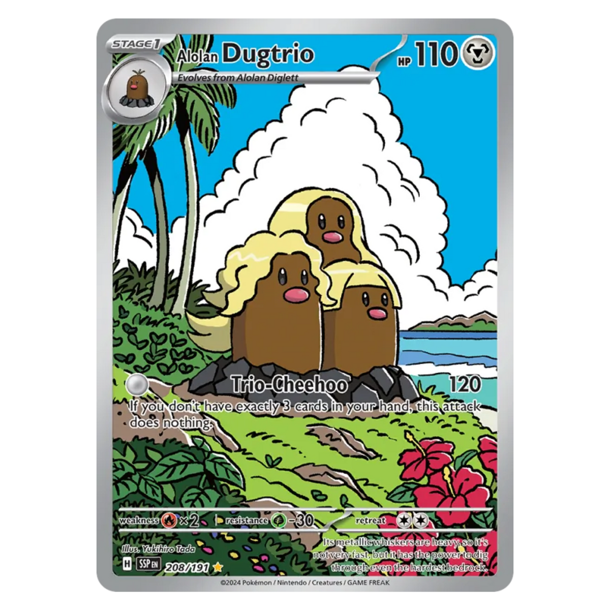 Alolan Dugtrio 208/191 Illustration Rare — Surging Sparks