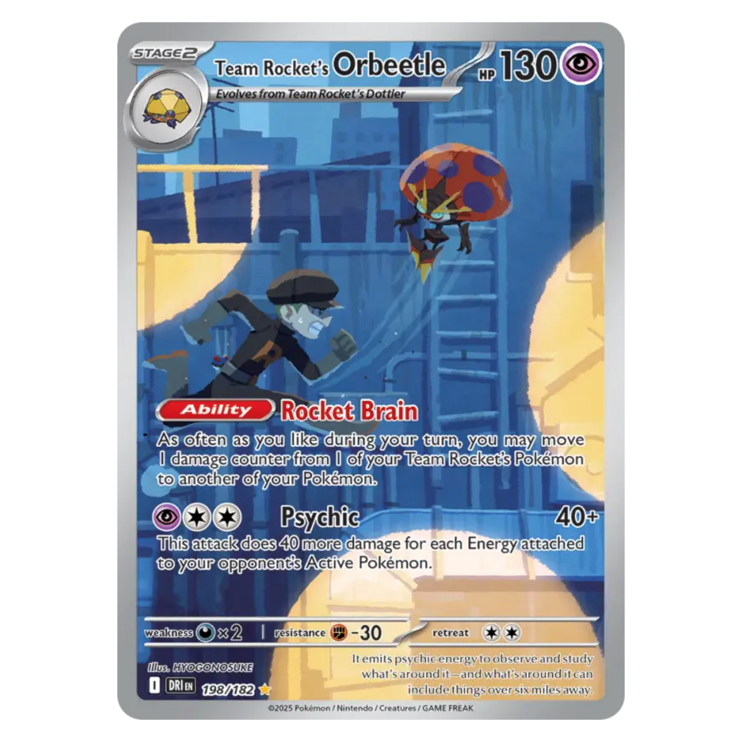 Team Rocket's Orbeetle 198/182 Illustration rare — Destined Rivals