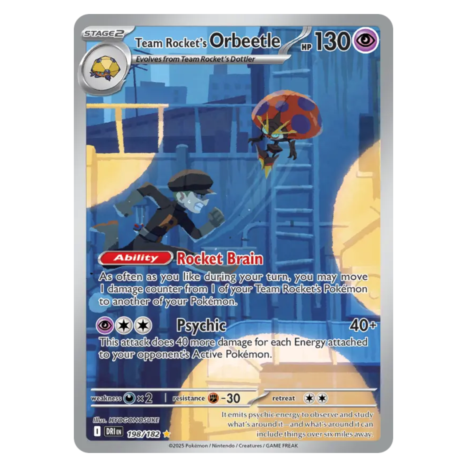 Team Rocket's Orbeetle 198/182 Illustration rare — Destined Rivals