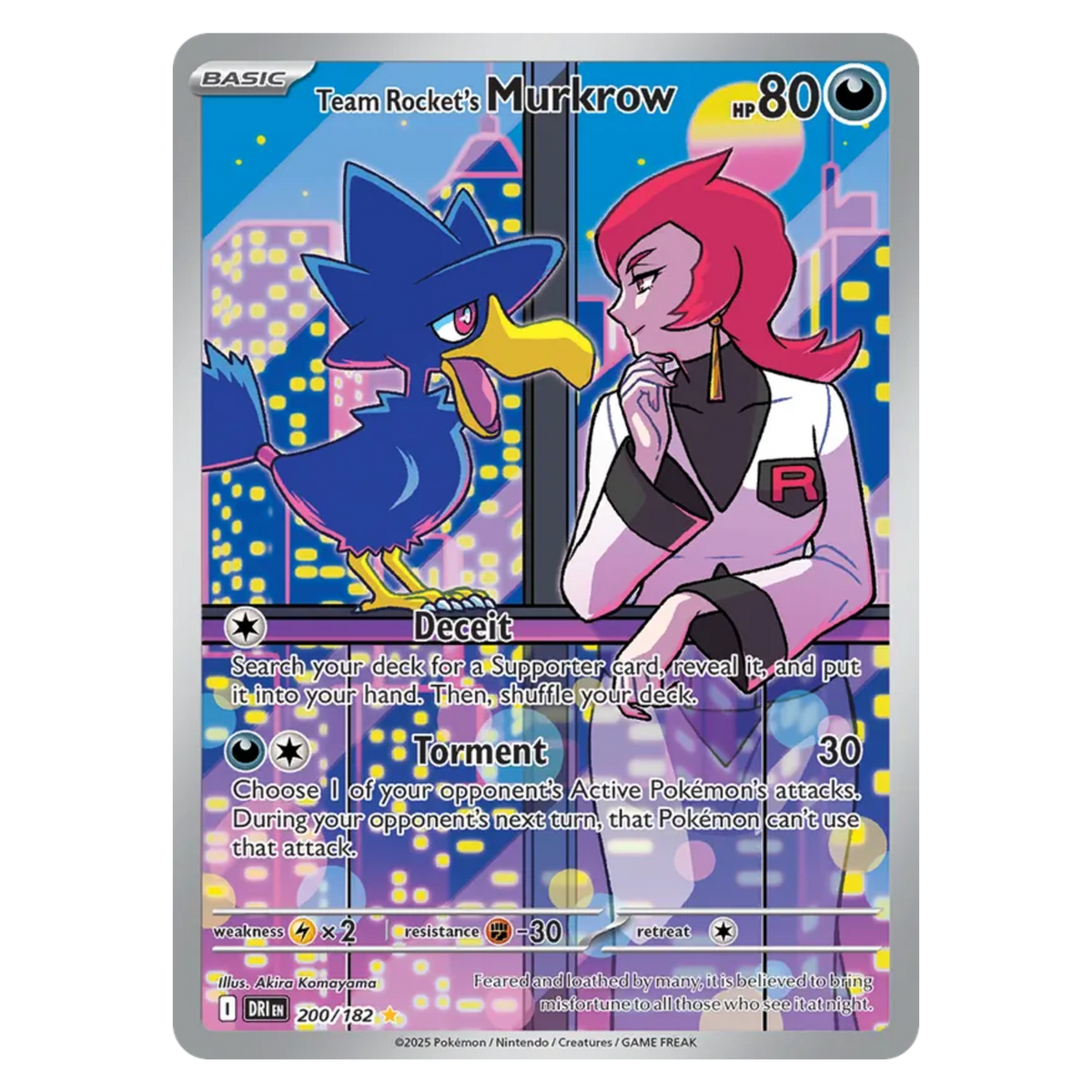 Team Rocket's Murkrow 200/182 Illustration Rare — Destined Rivals