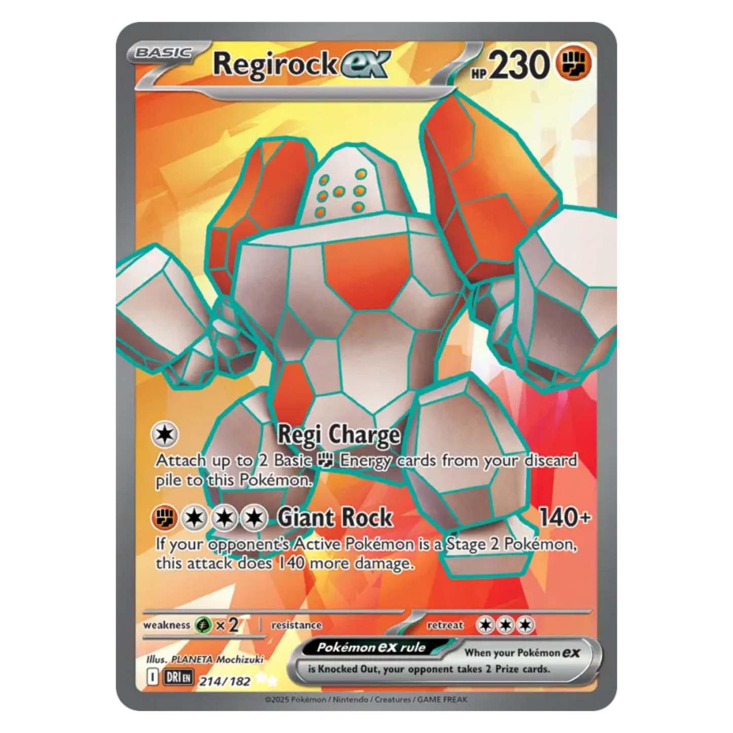 Regirock ex 214/182 Ultra Rare — Destined Rivals