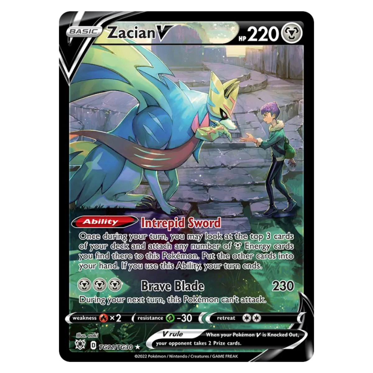 Zacian V TG21/TG30 Holo Rare V — Astral Radiance