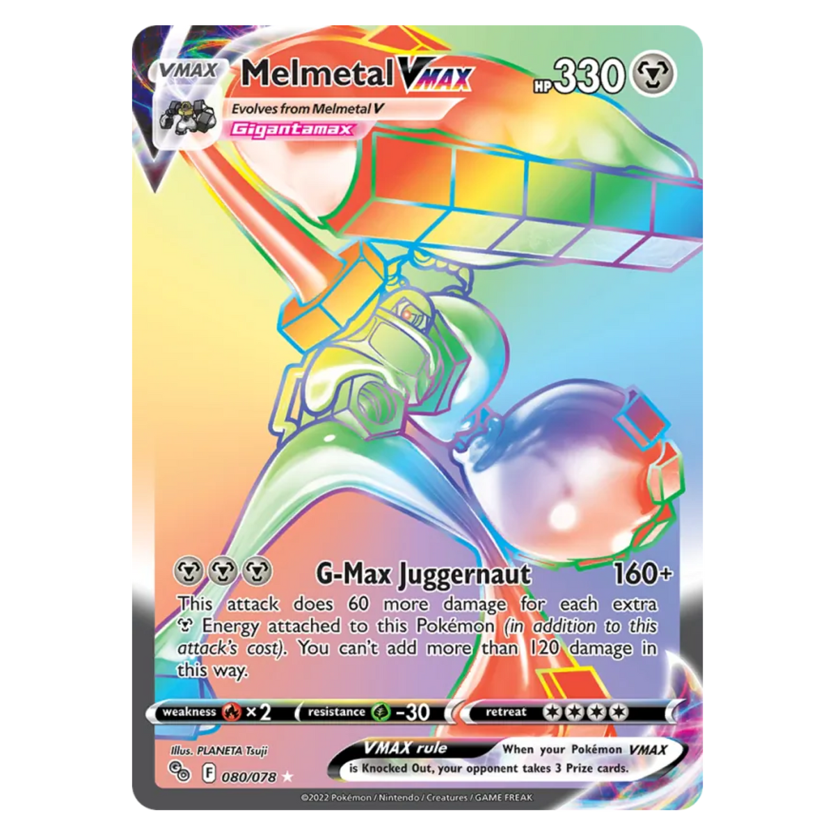 Melmetal VMAX 080/78 Rare Rainbow — Pokémon GO