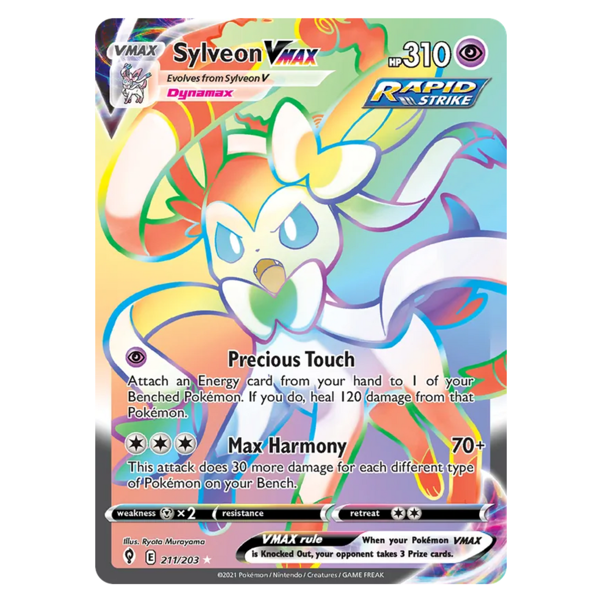 Sylveon VMAX 211/203 Rare Rainbow — Evolving Skies