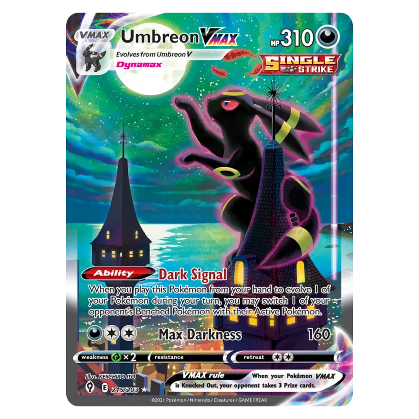 Umbreon VMAX 215/203 Secret Rare — Evolving Skies